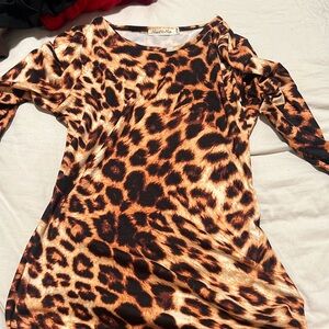 Backless cheetah print dress worn 2x